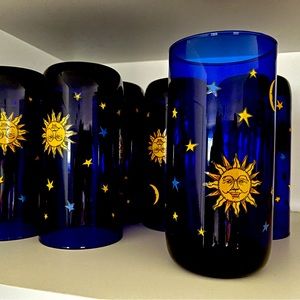 Vintage Libbey Cobalt Blue 16oz Tumbler Drinking Glass